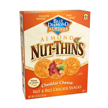 Blue Diamond Nut-Thins Cheddar Cheese Nut & Rice Cracker Snacks, 4.25 (Best Sharp Cheddar Cheese)