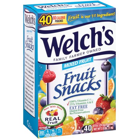 Welch's Mixed Fruit Snacks Value Pack, 0.9 Oz., 40 (The Best Fruit Snacks)