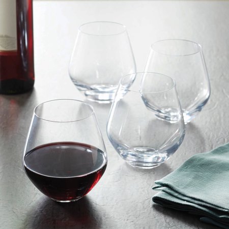 Better Homes & Gardens 17.5 Ounce Cielo Stemless Red Wine Glasses, 4 (Best Walmart Red Wine)