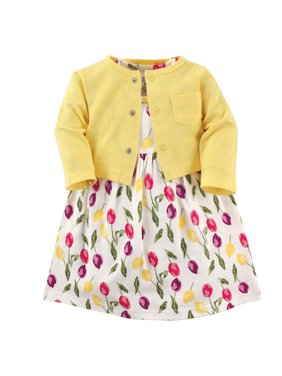 Dress & Cardigan, 2pc Outfit Set (Baby Girls)