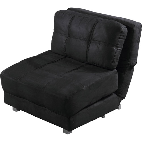 Abbyson Living Nyla Microfiber Fabric Convertible Chair Bed, Black