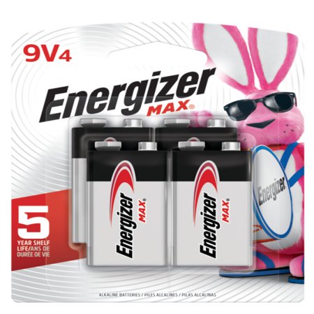 Energizer MAX Alkaline, 9V Batteries, 4 Pack