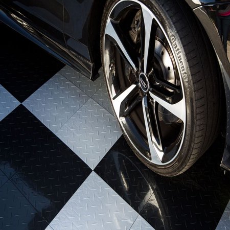 IncStores Nitro Garage Floor Tiles Diamond Plate Interlocking Flooring (24 pk)