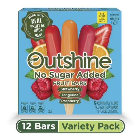 OUTSHINE No Sugar Added Strawberry, Tangerine & Raspberry Frozen Fruit ...