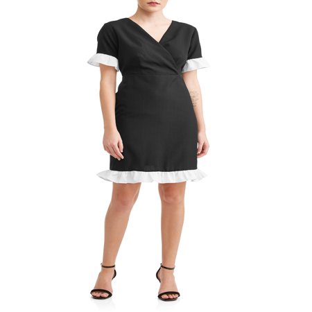 Mixed Print Ruffle Dress - Women's Ruffle Detail Dress