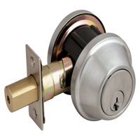 Design House 702274 C-Series Single Cylinder 2-Way Adjustable Deadbolt, Satin Nickel