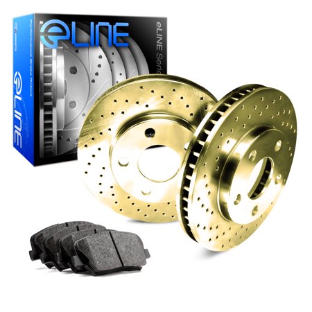 1988 Toyota Camry - 1988 1989 1990 1991 Toyota Camry Rear Gold Drilled Brake Disc Rotors & Ceramic Brake Pads