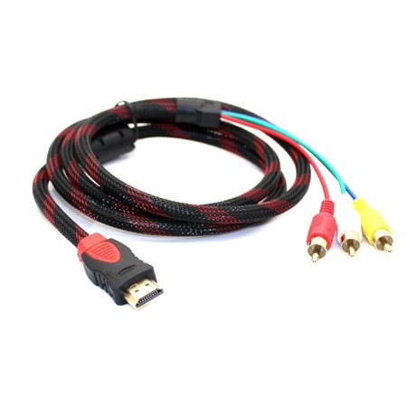 - 5 Feet/1.5M 1080P HDTV HDMI Male to 3 RCA Audio Video AV Cable Cord Adapter