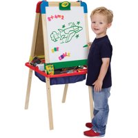 Crayola 3-in-1 Magnetic Wood Easel with Dry Erase, Chalkboard, and Painting Surfaces