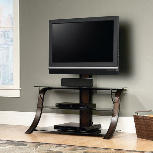 Sauder StudioEdge Veer TV Stand with Mount for TVs up to 50'', Black