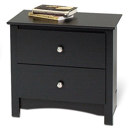 - Prepac Sonoma 2-Drawer Nightstand, Black
