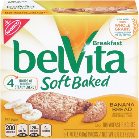 - (6 Pack) Belvita Soft Baked Banana Bread Breakfast Biscuits, 8.8 Oz