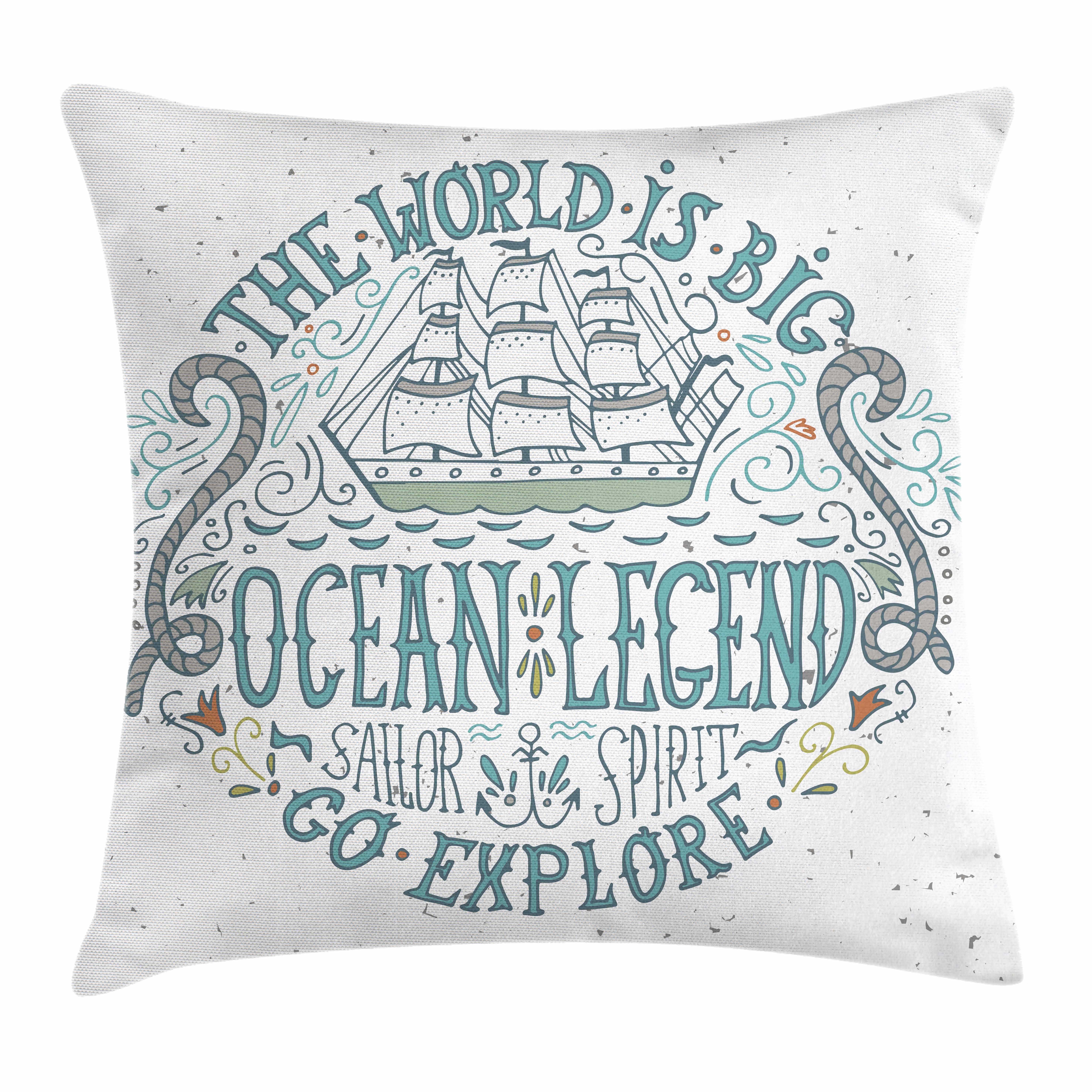 Decorative Square Accent Pillow Case Pale Blue Grey 18 X 18 Inches