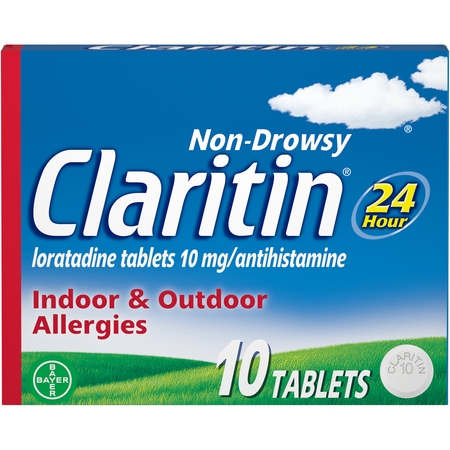 Claritin 24 Hour Non-Drowsy Allergy Relief Tablets, 10 mg, 10 (Best Medicine For Stuffy Head And Runny Nose)
