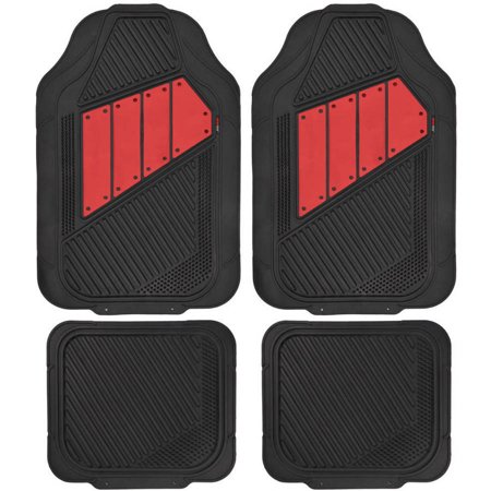 All Season Mats - Motor Trend FlexTough 2 Tone Rubber Car Floor Mats for Auto, Heavy Duty All Season
