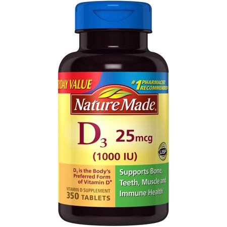 Nature Made Vitamin D3 1000 IU Tablets, 350 Ct