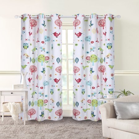 Mainstays Kids Woodland Room Darkening Single Curtain ...