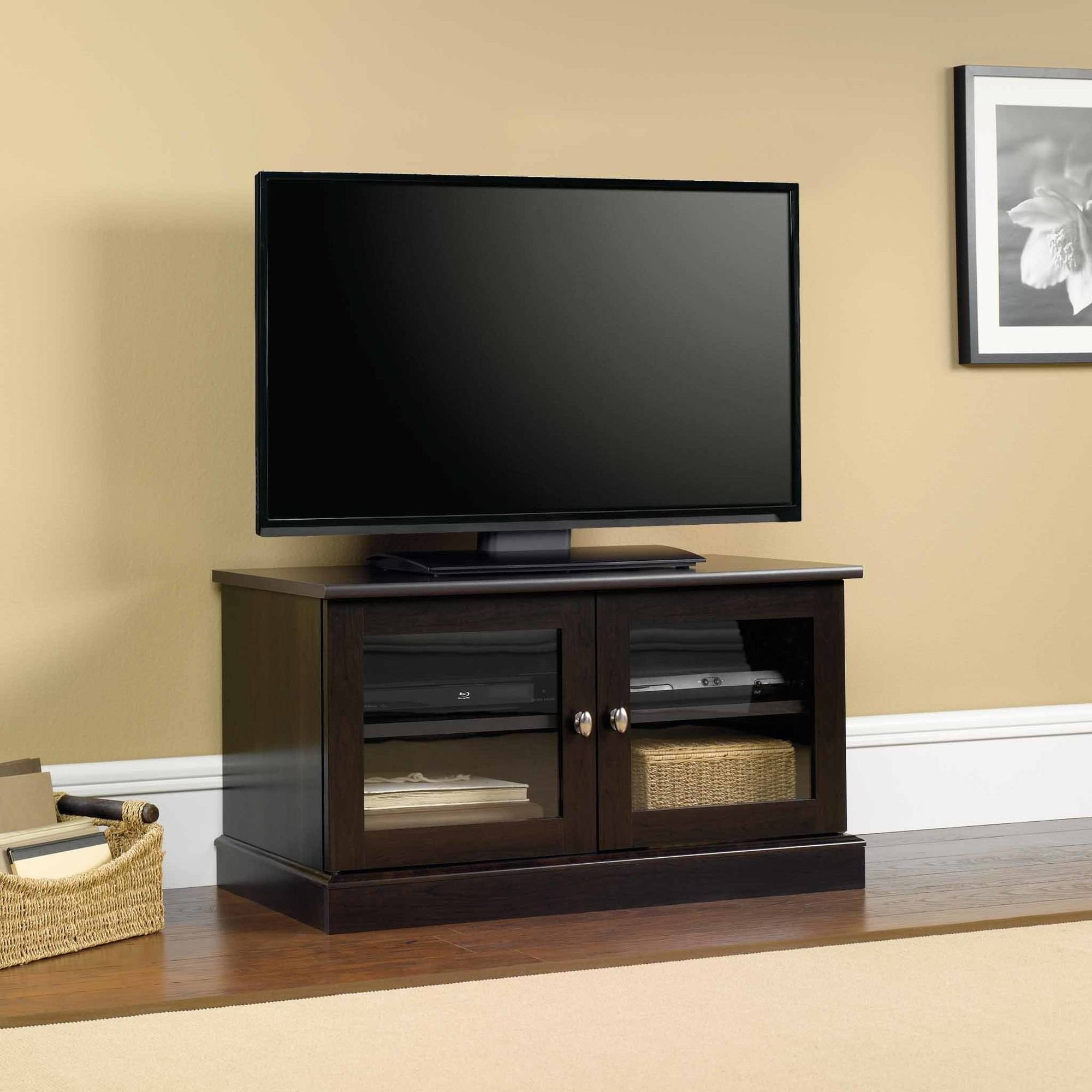 Sauder Entertainment Stand for TVs up to 37'', Cinnamon Cherry Finish