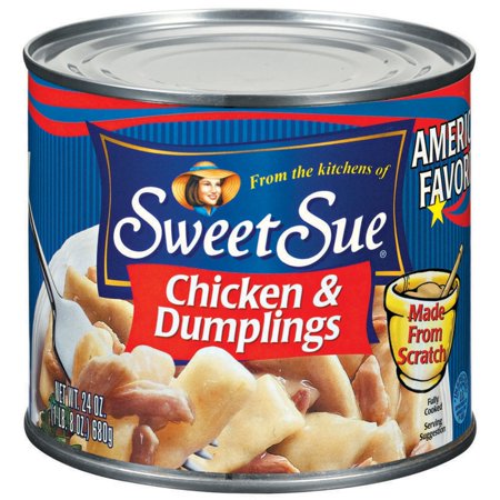 - (2 Pack) SWEET SUE Chicken and Dumplings, High Protein Snacks, 24oz can
