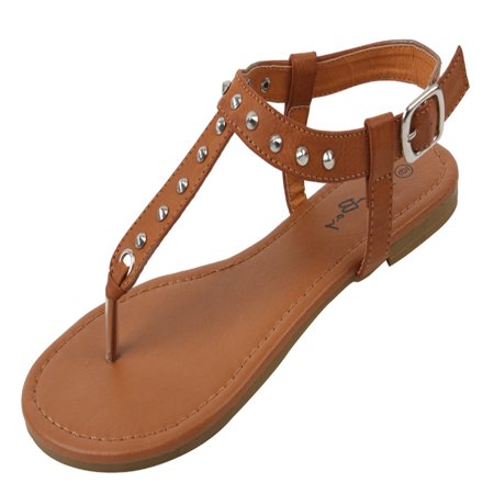 - New Starbay Women's Studded Brown Gladiator Sandals Flats Size 5