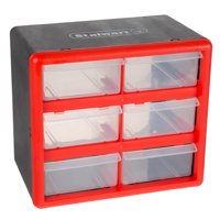 Storage Drawers- 6 Compartment Organizer Desktop or Wall Mountable Container for Hardware, Parts, Craft Supplies, Beads, Jewelry, and More by Stalwart