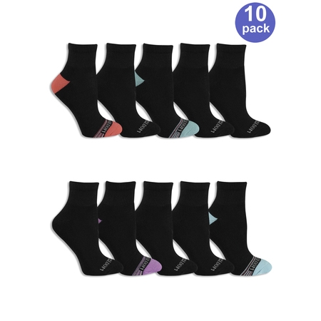 Fruit of the Loom Women's Everyday Soft Cushioned Ankle Socks 10 (Best Socks To Run In)