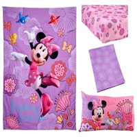 Disney Minnie Mouse 4-Piece Toddler Bedding Set Fluttery Friends