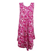Mogul Women's Pink Holiday Dress Tie Dye Button Front Boho Gypsy Hippie Casual Dresses