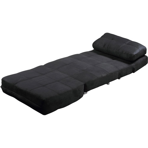 Abbyson Living Nyla Microfiber Fabric Convertible Chair Bed, Black