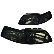 Headlight Lens Spec D Tuning 1999 2004 Ford Mustang Smoke Lens Front Driving Headlights Tinted Head