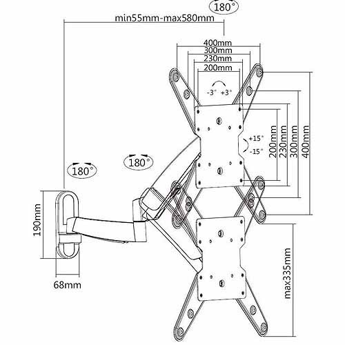 Arrowmounts Counterbalance TV Mount for 26~47'' w/22.8'' Arm Fullmotion, Max 400x400mm VESA  (AM-FM2647SB)