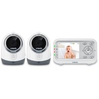 VTech VM3251-2, Expandable Digital Video Baby Monitor with 2 Cameras and Automatic Night Vision, white