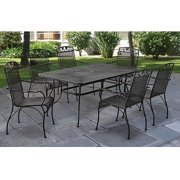 Wrought Iron Patio Furniture Mainstays Jefferson Wrought Iron 7 Piece Patio Dining Set Seats 6