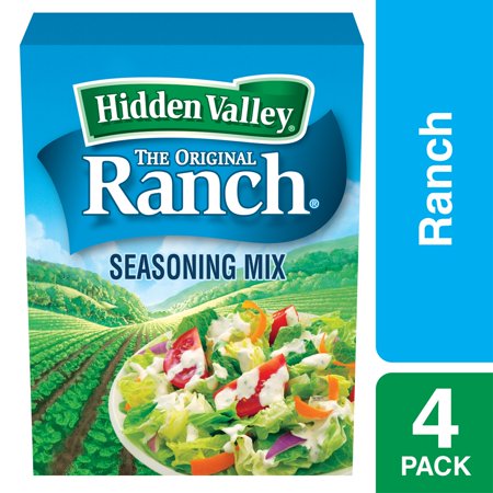 (2 Pack) Hidden Valley Original Ranch Salad Dressing & Seasoning Mix, Gluten Free - 4