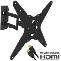 Ematic Full-Motion Articulating, Tilt/Swivel, Universal Wall Mount for 17"- 55" TVs with 6-Foot HDMI Cable