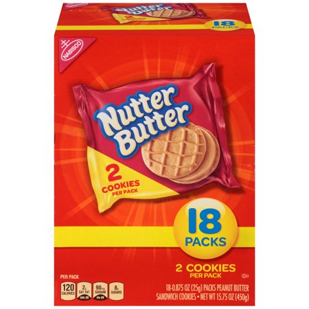 Nabisco Nutter Butter Peanut Butter Sandwich Cookies, 0.875 Oz., 12 Count - Walmart.com