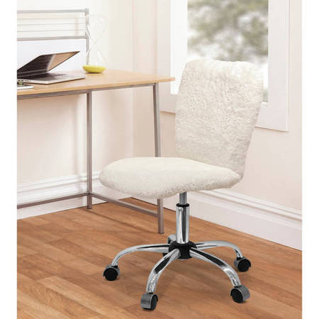 Urban Shop Faux Fur Armless Swivel Task Office Chair, Multiple (Best Computer Task Chair)