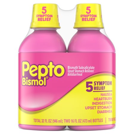 Pepto Bismol Liquid for Nausea, Heartburn, Indigestion, Upset Stomach, and Diarrhea Relief, Original Flavor 2x16