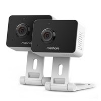 meShare 1080p Mini Wireless Two-way Audio Camera 2-Pack with Free 6-Month Cloud Service Plan and Cloud AI Security-Works with Google Assistant