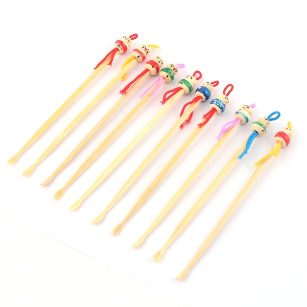 Bamboo Japanese Doll Decor Cleaning Tool Ear Wax Remover Earpick Spoons 10pcs - Walmart.com - Walmart.comListsWalmart+Gift Finder