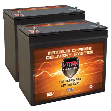 - QTY2 VMAX MR127-100 12V 100AH AGM Deep Cycle Group 27 Batteries for MotorGuide Wireless W75 Freshwater Bow Mount 24v 75lb Trolling Motor