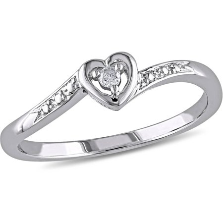 Diamond Accent Sterling Silver Heart-Shaped Promise