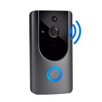 Wireless Smart Wifi Doorbell Home Security Bell Camera, Real-Time Video and Two-Way Talk Night Vision PIR Motion Detection