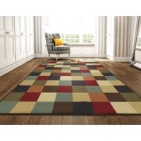 Ottomanson Ottohome Collection Contemporary Checkered Design Non-Skid Rubber Backing Modern Area or Runner Rug, Multicolor