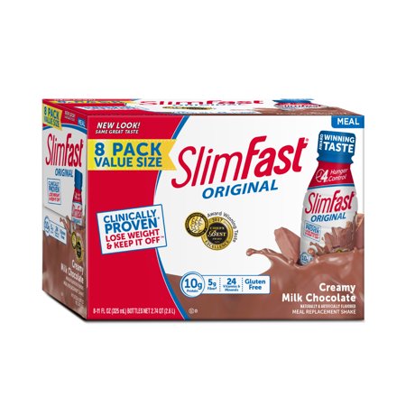 SlimFast Original Ready to Drink Meal Replacement Shakes, Creamy Milk Chocolate, 11 fl. oz., Pack of