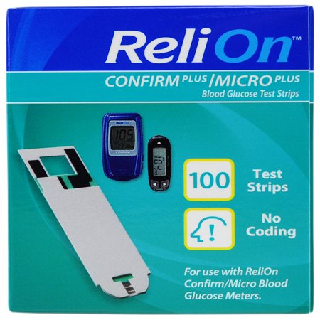 ReliOn Confirm/Micro Blood Glucose Test Strips, 100 Ct - Walmart.com