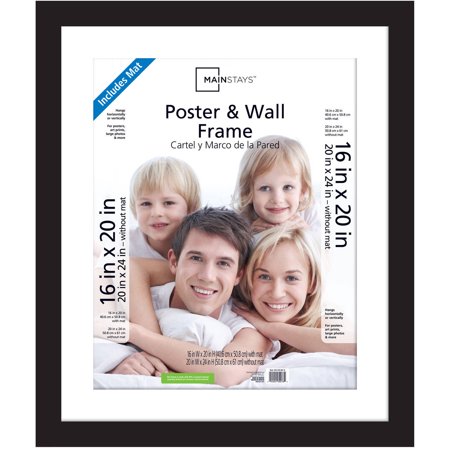 16x20 Hall Of Fame Photo - Mainstays 20x24 Matted to 16x20 Wide Gallery Poster and Picture Frame, Black