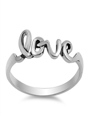Puff Heart Love Promise Ring | .925 Sterling Silver Band, Sizes 3-12