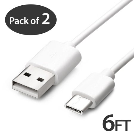 2x 6FT USB Type C Cable Fast Charging Cable USB-C Type-C 3.1 Data Sync Charger Cable Cord For Samsung Galaxy S9 S9+ Galaxy S8 S8 Plus Nexus 5X 6P OnePlus 2 3 LG G5 G6 V20 HTC M10 Google Pixel (Best Usb C To A Cable)