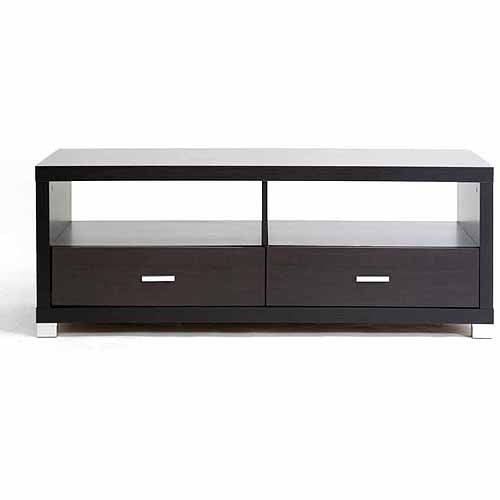 Wholesale Interiors Derwent Dark Brown Modern TV Stand with Drawers for TVs up to 47''